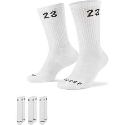 Jordan Essentials 3 Pack Crew White Socks - Bela - Nogavice