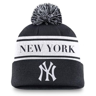 Nike New York Yankees Peak Standard Cuff Pom Beanie - Črna - kapa Nike New York Yankees Peak Standard Cuff Pom Beanie - Črna - kapa