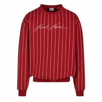 Karl Kani Autograph Pinstripe Sweat Os Crewneck - Rdeča - Jopa s kapuco